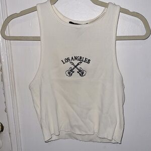 Los Angeles guitar white racerback tank top